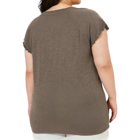 TORRID‎ 6X Granite-Grey Cotton Modal CrewNeck Lightweight Flutter Sleeve… - Picture 3 of 7